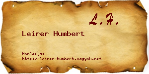 Leirer Humbert névjegykártya